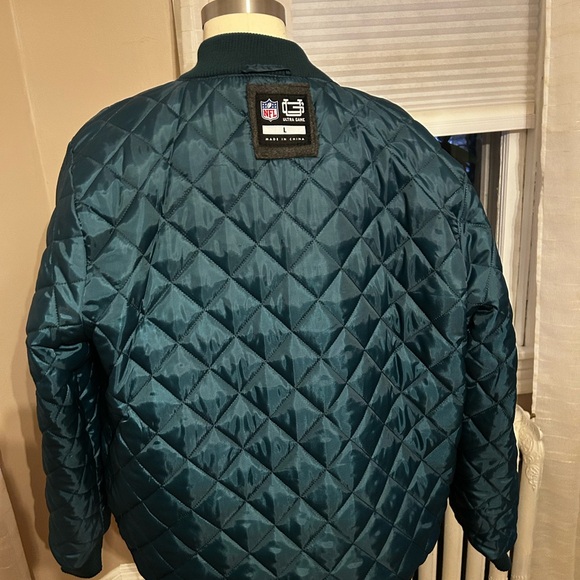 NFL Eagles Gray and Cream Bomber Jacket - Picture 7 of 8